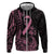 Polynesian Pink Power Hoodie Breast Cancer Ribbon Turtle and Flowers