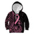 Polynesian Pink Power Kid Hoodie Breast Cancer Ribbon Turtle and Flowers