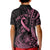 Polynesian Pink Power Kid Polo Shirt Breast Cancer Ribbon Turtle and Flowers