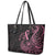 Polynesian Pink Power Leather Tote Bag Breast Cancer Ribbon Turtle and Flowers