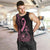 Polynesian Pink Power Men Tank Top Breast Cancer Ribbon Turtle and Flowers