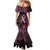 Polynesian Pink Power Mermaid Dress Breast Cancer Ribbon Turtle and Flowers