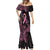 Polynesian Pink Power Mermaid Dress Breast Cancer Ribbon Turtle and Flowers