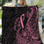 Polynesian Pink Power Quilt Breast Cancer Ribbon Turtle and Flowers