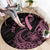 Polynesian Pink Power Round Carpet Breast Cancer Ribbon Turtle and Flowers