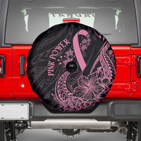 Polynesian Pink Power Spare Tire Cover Breast Cancer Ribbon Turtle and Flowers LT7 - Polynesian Pride