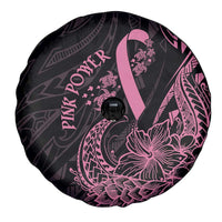 Polynesian Pink Power Spare Tire Cover Breast Cancer Ribbon Turtle and Flowers LT7 - Polynesian Pride