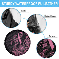 Polynesian Pink Power Spare Tire Cover Breast Cancer Ribbon Turtle and Flowers LT7 - Polynesian Pride