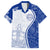 Personalised Queen Victoria School Family Matching Puletasi Dress and Hawaiian Shirt QVS Old Boys LT7 Dad's Shirt - Short Sleeve White - Polynesian Pride