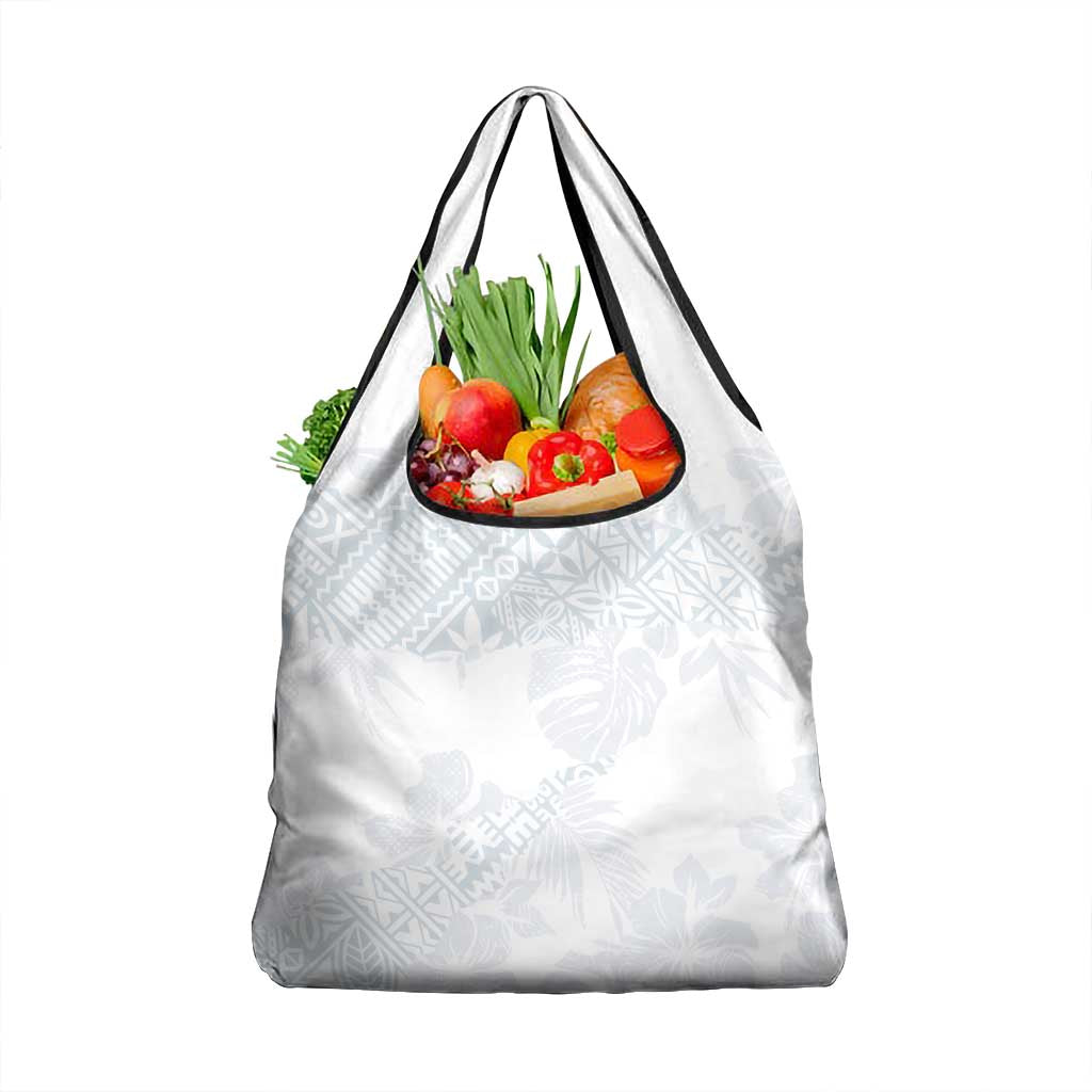 Samoa White Sunday Grocery Bag Hibiscus Special LT7 1-pack One Size White - Polynesian Pride