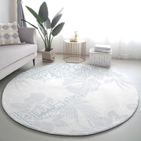 Samoa White Sunday Round Carpet Hibiscus Special LT7 - Polynesian Pride