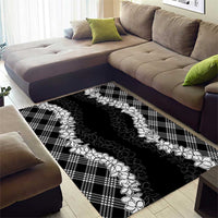 Hawaii Aloha Plumeria Lei Black Palaka Area Rug LT7 - Polynesian Pride