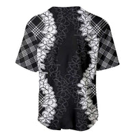 Hawaii Aloha Plumeria Lei Black Palaka Baseball Jersey LT7 - Polynesian Pride