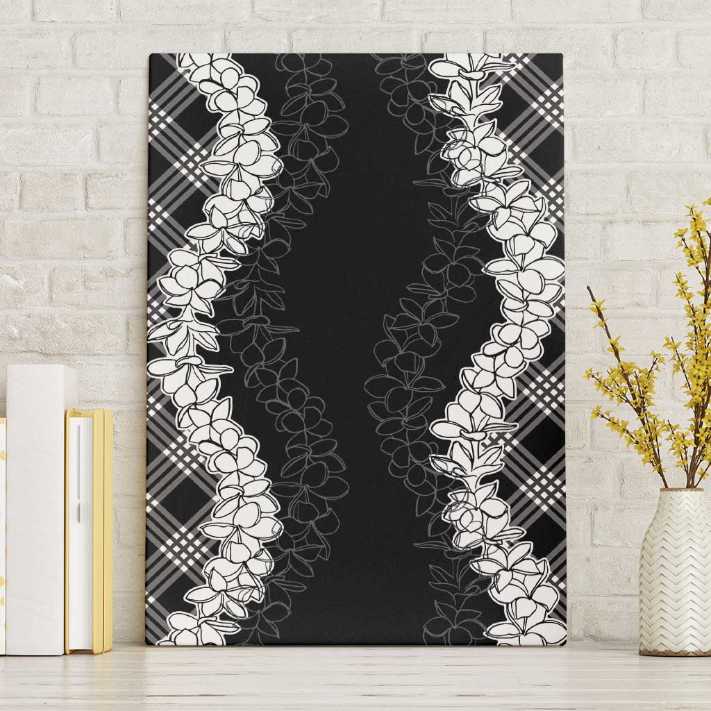 Hawaii Aloha Plumeria Lei Black Palaka Canvas Wall Art LT7 Without Frame Black - Polynesian Pride