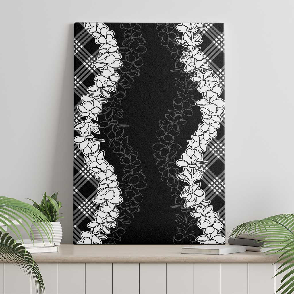 Hawaii Aloha Plumeria Lei Black Palaka Canvas Wall Art LT7 - Polynesian Pride
