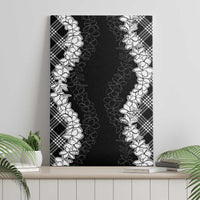 Hawaii Aloha Plumeria Lei Black Palaka Canvas Wall Art LT7 - Polynesian Pride