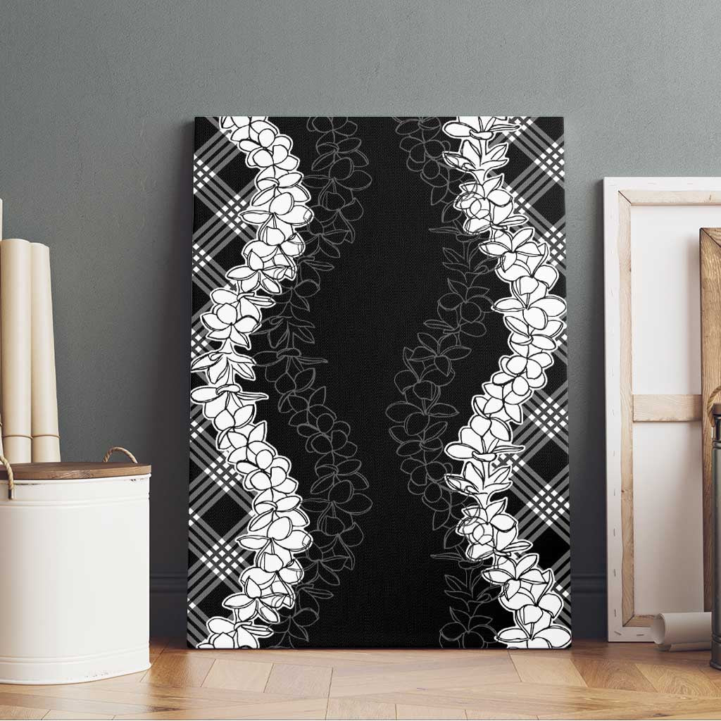 Hawaii Aloha Plumeria Lei Black Palaka Canvas Wall Art LT7 - Polynesian Pride