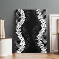 Hawaii Aloha Plumeria Lei Black Palaka Canvas Wall Art LT7 - Polynesian Pride