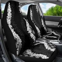 Hawaii Aloha Plumeria Lei Black Palaka Car Seat Cover LT7 - Polynesian Pride