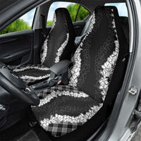 Hawaii Aloha Plumeria Lei Black Palaka Car Seat Cover LT7 - Polynesian Pride