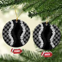 Hawaii Aloha Plumeria Lei Black Palaka Ceramic Ornament LT7 Circle Black - Polynesian Pride