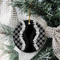 Hawaii Aloha Plumeria Lei Black Palaka Ceramic Ornament LT7 - Polynesian Pride
