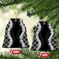Hawaii Aloha Plumeria Lei Black Palaka Ceramic Ornament LT7 Bell Flake Black - Polynesian Pride