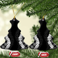 Hawaii Aloha Plumeria Lei Black Palaka Ceramic Ornament LT7 Christmas Tree Black - Polynesian Pride