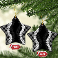 Hawaii Aloha Plumeria Lei Black Palaka Ceramic Ornament LT7 Star Black - Polynesian Pride