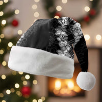Hawaii Aloha Plumeria Lei Black Palaka Christmas Santa Hat LT7 Without Fur Black - Polynesian Pride
