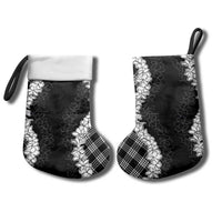 Hawaii Aloha Plumeria Lei Black Palaka Christmas Stocking LT7 - Polynesian Pride