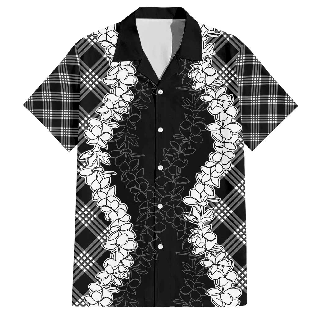 Hawaii Aloha Plumeria Lei Black Palaka Hawaiian Shirt LT7 Black - Polynesian Pride