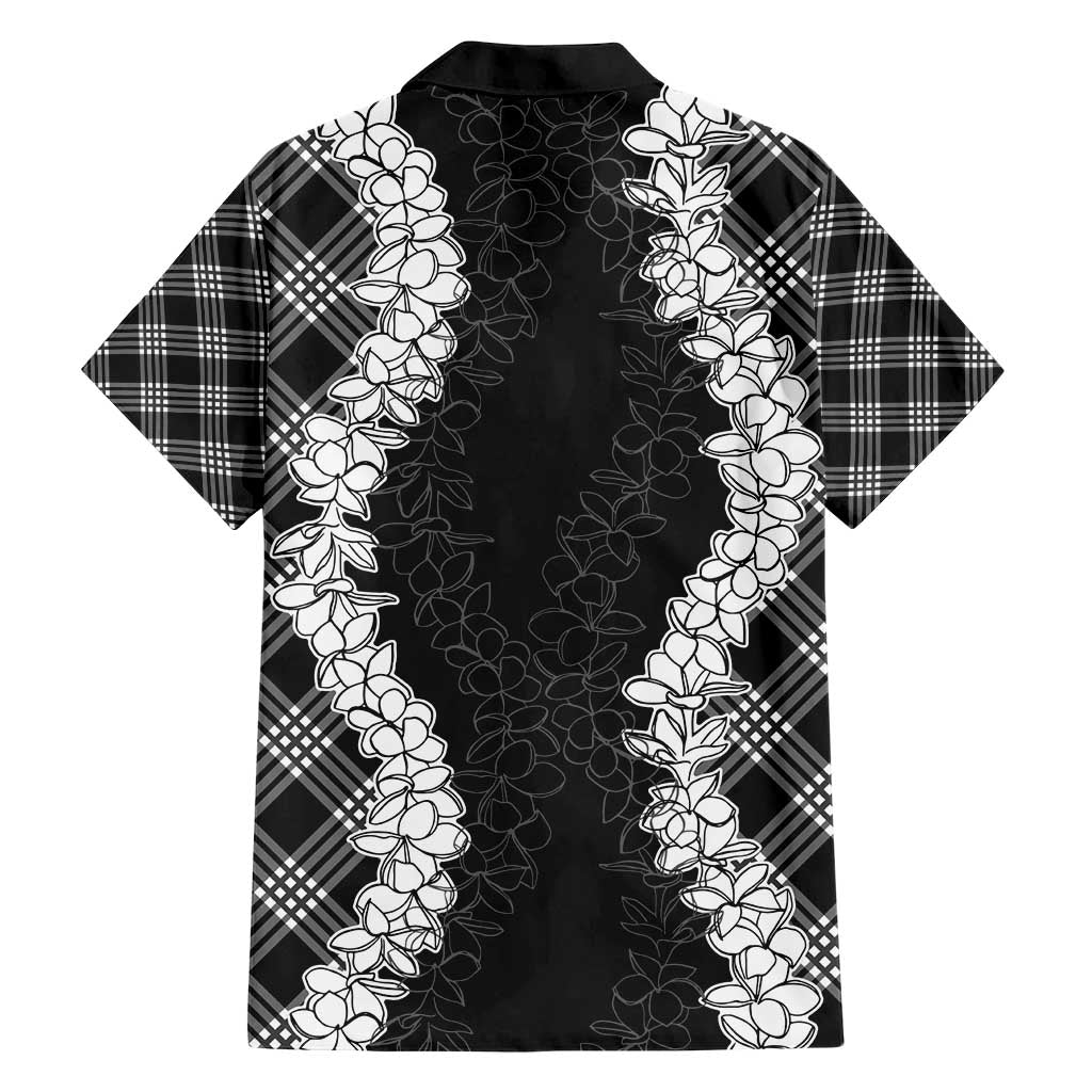 Hawaii Aloha Plumeria Lei Black Palaka Hawaiian Shirt LT7 - Polynesian Pride