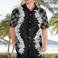 Hawaii Aloha Plumeria Lei Black Palaka Hawaiian Shirt LT7 - Polynesian Pride