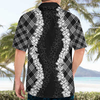 Hawaii Aloha Plumeria Lei Black Palaka Hawaiian Shirt LT7 - Polynesian Pride