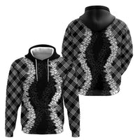 Hawaii Aloha Plumeria Lei Black Palaka Hoodie LT7 - Polynesian Pride