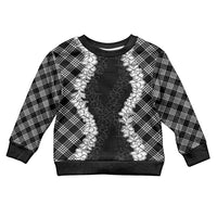 Hawaii Aloha Plumeria Lei Black Palaka Kid Ugly Christmas Sweater LT7 Kid Black - Polynesian Pride