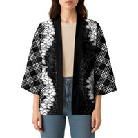 Hawaii Aloha Plumeria Lei Black Palaka Kimono LT7 - Polynesian Pride