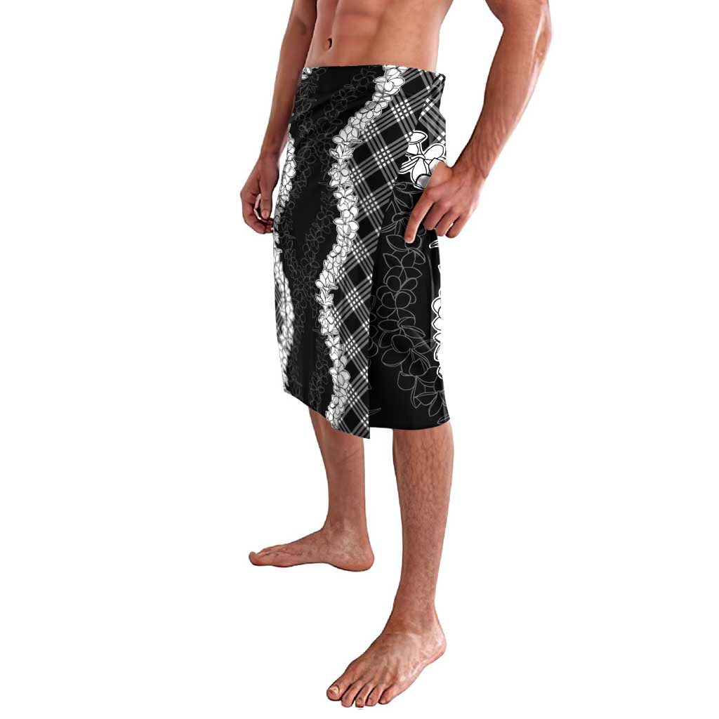 Hawaii Aloha Plumeria Lei Black Palaka Lavalava LT7 - Polynesian Pride