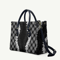 Hawaii Aloha Plumeria Lei Black Palaka Leather Bag LT7 Black - Polynesian Pride