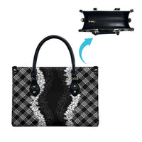 Hawaii Aloha Plumeria Lei Black Palaka Leather Bag LT7 - Polynesian Pride