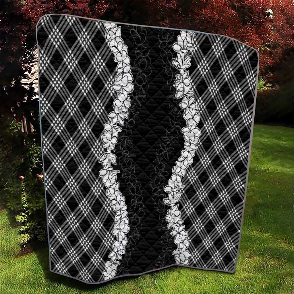 Hawaii Aloha Plumeria Lei Black Palaka Quilt LT7 - Polynesian Pride