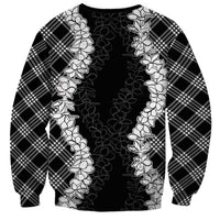 Hawaii Aloha Plumeria Lei Black Palaka Sweatshirt LT7 - Polynesian Pride