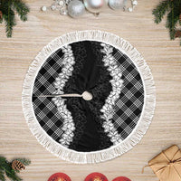 Hawaii Aloha Plumeria Lei Black Palaka Tree Skirt LT7 Fringed Black - Polynesian Pride