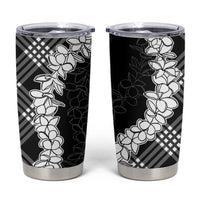 Hawaii Aloha Plumeria Lei Black Palaka Tumbler Cup LT7 Black - Polynesian Pride