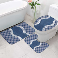 Hawaii Aloha Plumeria Lei Navy Palaka Bathroom Set LT7 - Polynesian Pride
