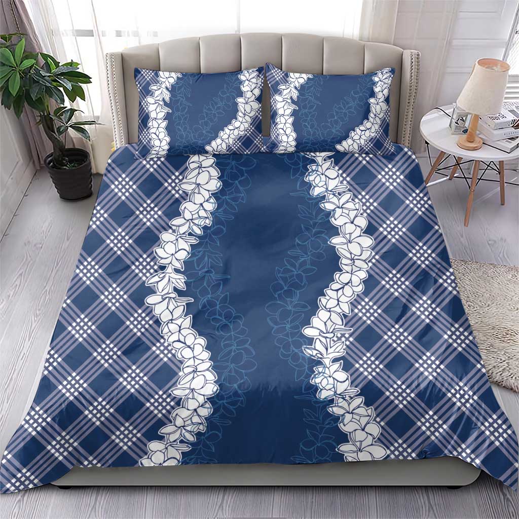 Hawaii Aloha Plumeria Lei Navy Palaka Bedding Set LT7 - Polynesian Pride