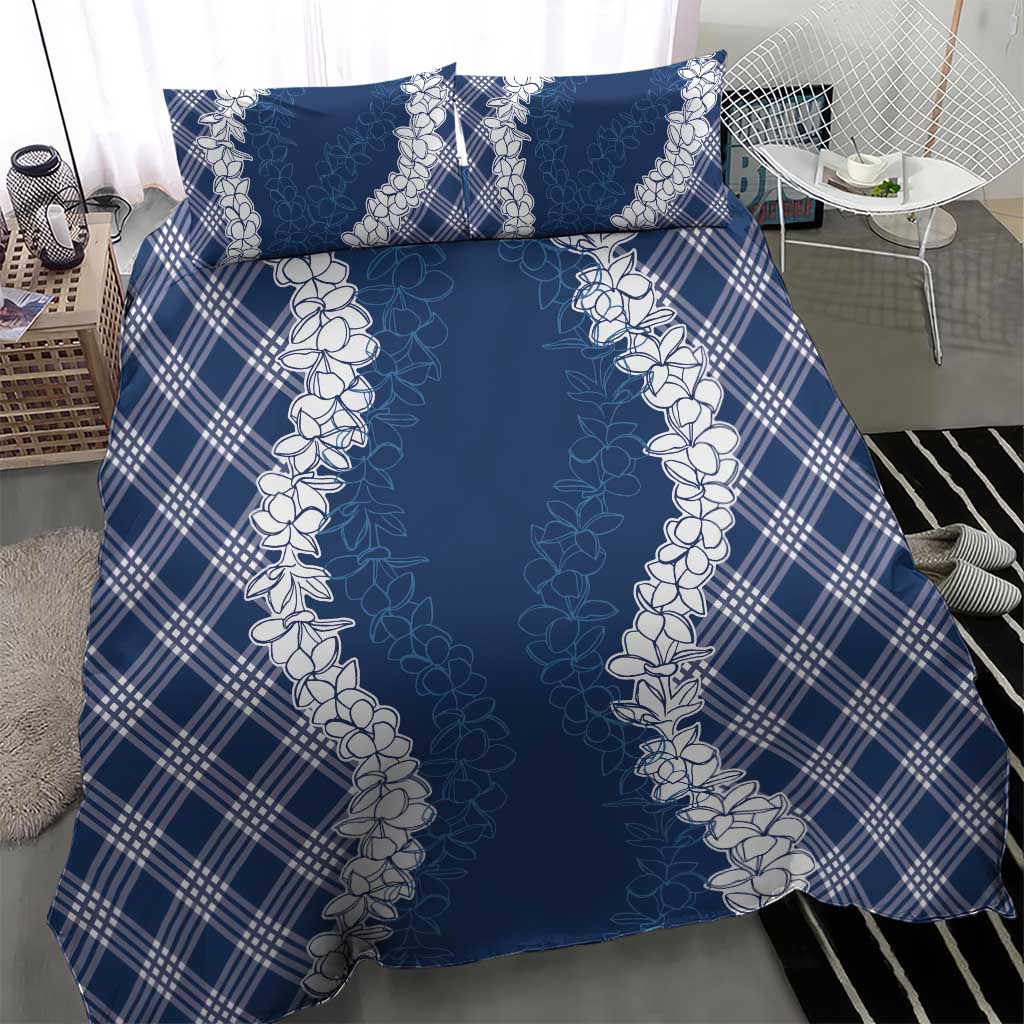 Hawaii Aloha Plumeria Lei Navy Palaka Bedding Set LT7 - Polynesian Pride