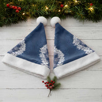 Hawaii Aloha Plumeria Lei Navy Palaka Christmas Santa Hat LT7 - Polynesian Pride