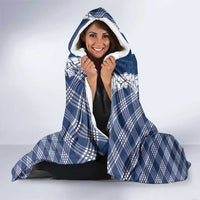 Hawaii Aloha Plumeria Lei Navy Palaka Hooded Blanket LT7 - Polynesian Pride